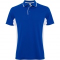 Montmelo short sleeve unisex sports polo, Royal blue / White