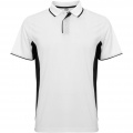 Montmelo short sleeve unisex sports polo, White / Solid black