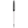 Hemisphere colour blocking ballpoint pen with palladium trim, White / Solid black