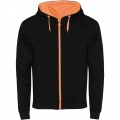 Fuji unisex sweat jacket, Solid black / Fluor Orange