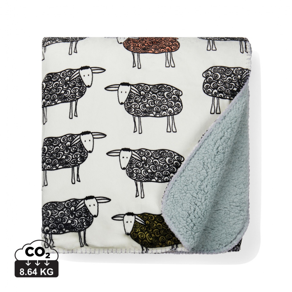 Logo trade promotional giveaway photo of: VINGA Sheep GRS recycled PET pile blanket