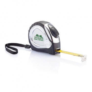 Logo trade promotional products image of: Chrome plated auto stop tape measure