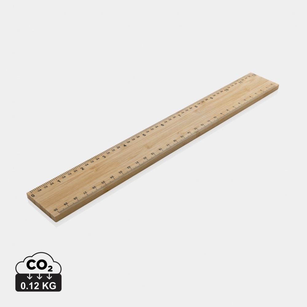 Logotrade advertising product picture of: Timberson extra thick 30cm double sided bamboo ruler