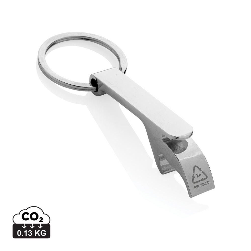 Logo trade promotional giveaways image of: RCS recycled zinc alloy bottle opener keychain