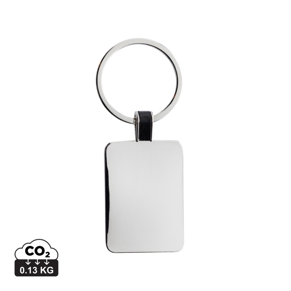 Logo trade corporate gifts image of: RCS recycled zinc alloy rectangle keyring