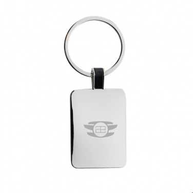 Logo trade promotional item photo of: RCS recycled zinc alloy rectangle keyring