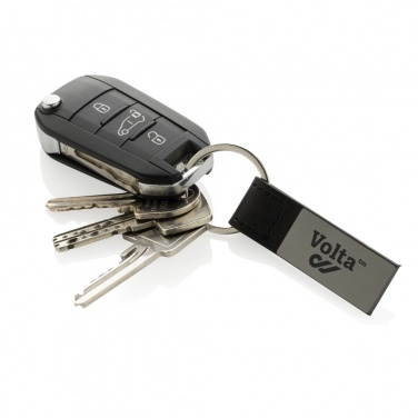 Logotrade promotional merchandise image of: Luxury PU keychain RCS recycled zinc alloy