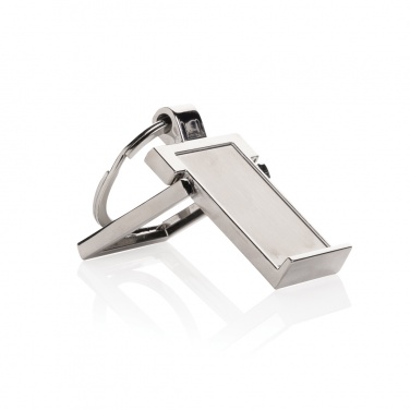 Logo trade promotional items image of: RSC recycled zinc alloy phone stand keychain