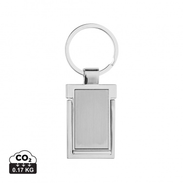 Logotrade promotional gift picture of: RSC recycled zinc alloy phone stand keychain