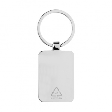 Logo trade promotional items picture of: RCS recycled zinc alloy rectangle keychain with bamboo