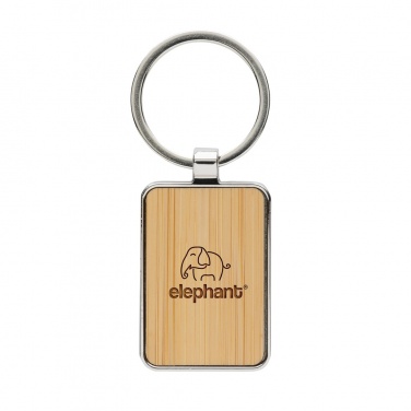 Logotrade advertising product image of: RCS recycled zinc alloy rectangle keychain with bamboo