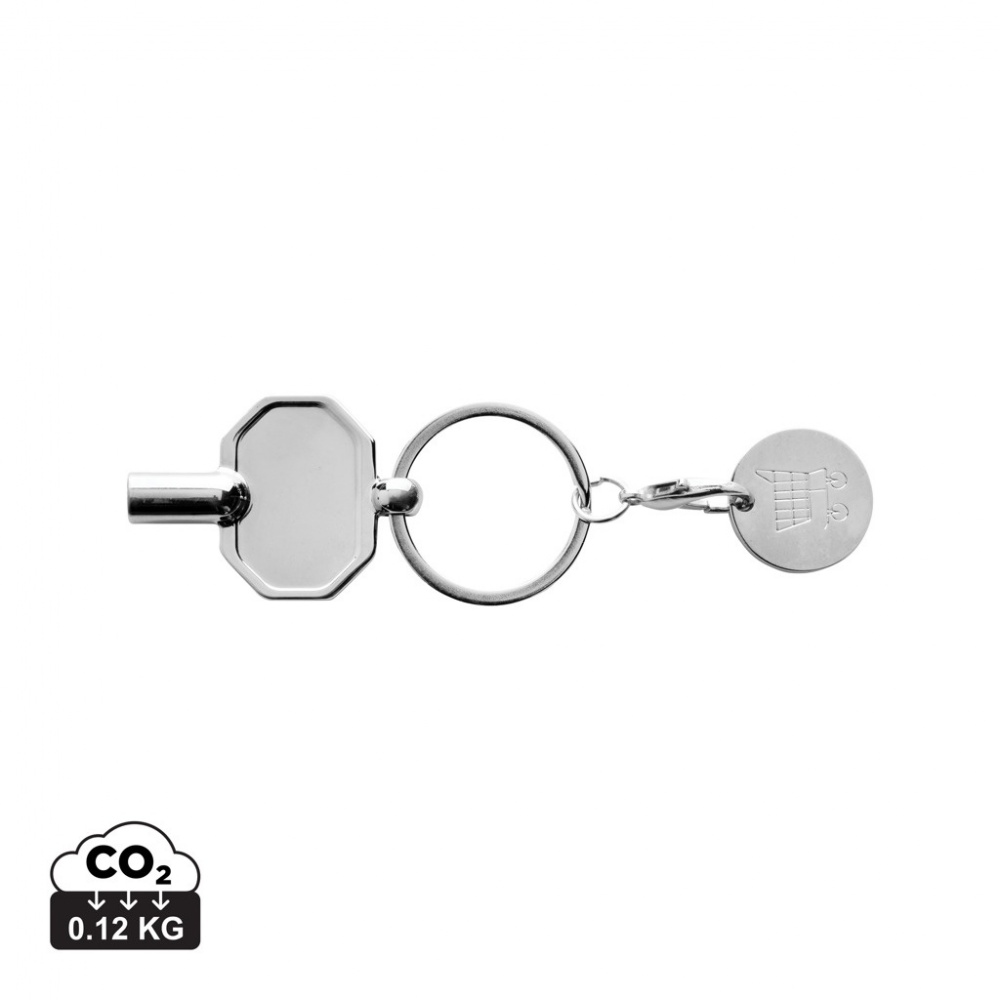 Logotrade promotional items photo of: RCS recycled zinc alloy radiator key keychain with coin