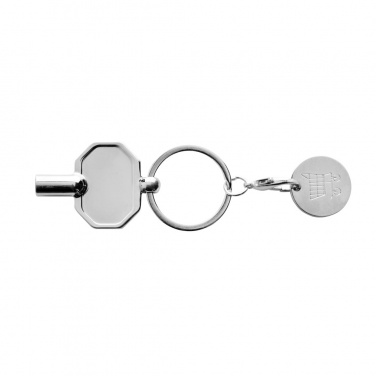 Logo trade corporate gifts image of: RCS recycled zinc alloy radiator key keychain with coin