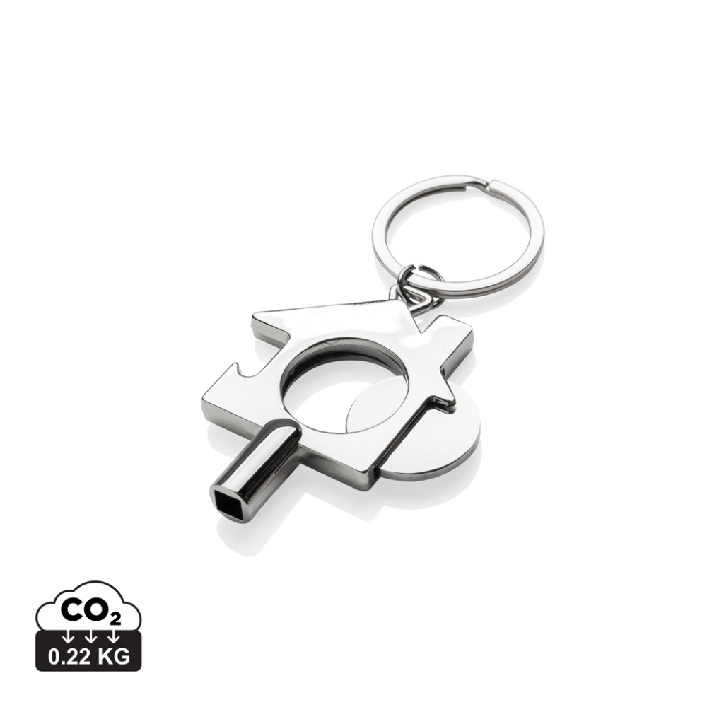 Logotrade promotional merchandise picture of: RCS recycled zinc alloy 3 in 1 keychain