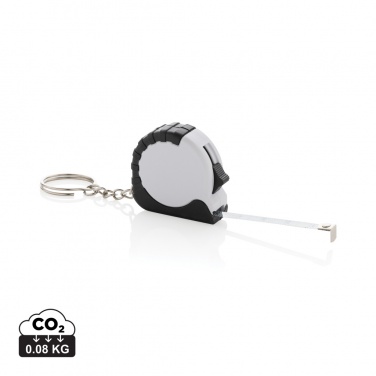 Logo trade promotional merchandise photo of: MeasureMate RCS reycled ABS 1 meter tape keychain