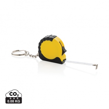 Logo trade promotional merchandise picture of: MeasureMate RCS reycled ABS 1 meter tape keychain