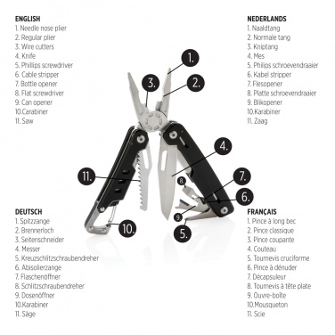 Logo trade promotional products image of: Solid multitool with carabiner