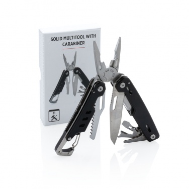 Logo trade promotional giveaways image of: Solid multitool with carabiner