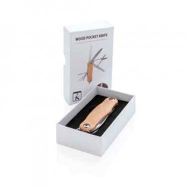 Logo trade promotional merchandise picture of: Wood pocket knife