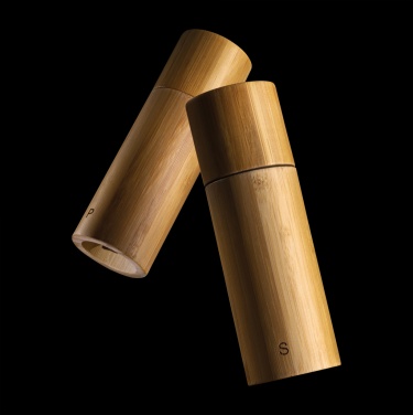 Logo trade promotional gift photo of: Ukiyo bamboo salt and pepper mill set