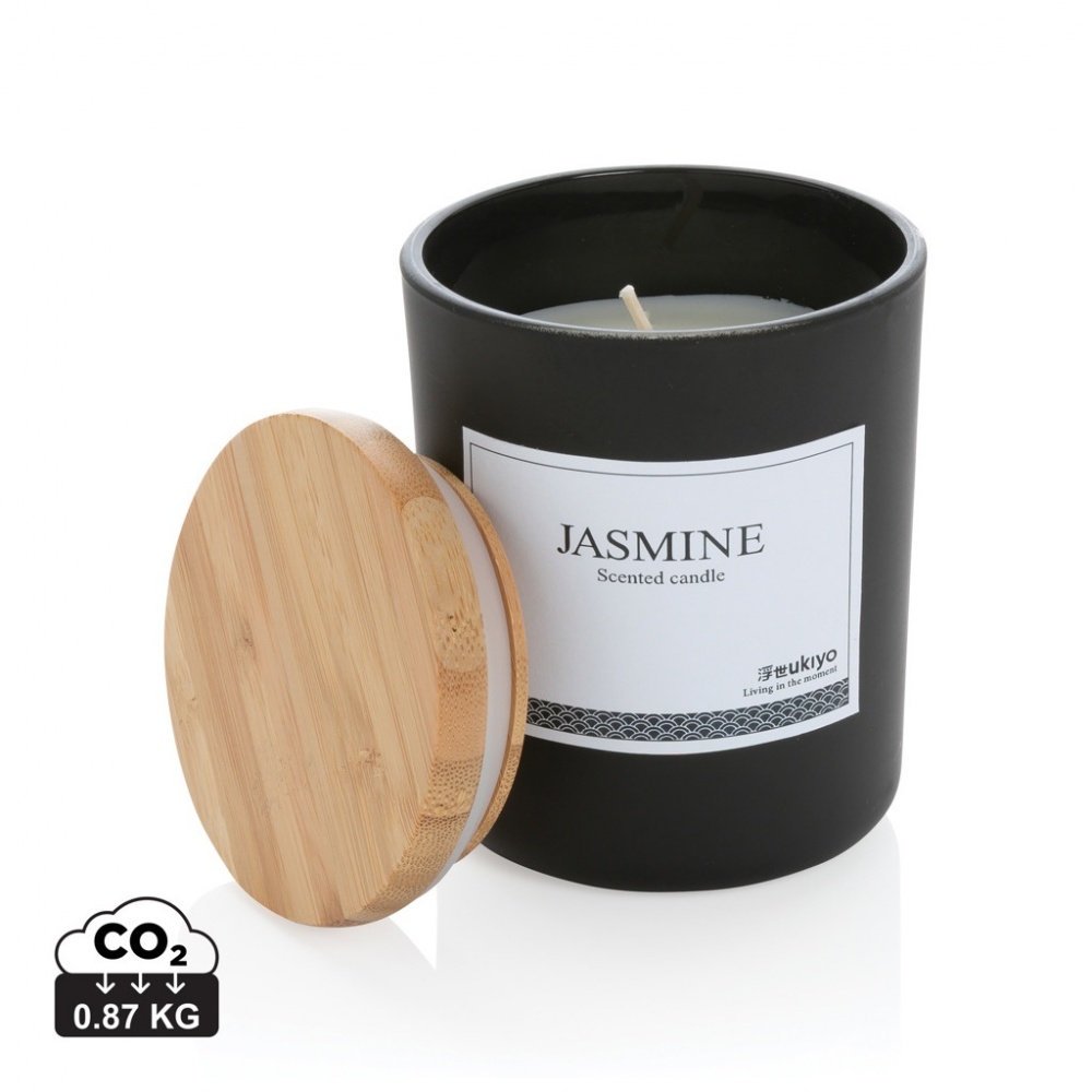 Logotrade promotional items photo of: Ukiyo deluxe scented candle with bamboo lid