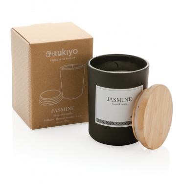 Logo trade promotional product photo of: Ukiyo deluxe scented candle with bamboo lid