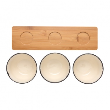 Logotrade advertising product picture of: Ukiyo 3pc serving bowl set with bamboo tray