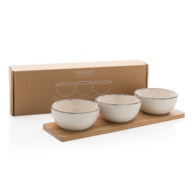 Logotrade corporate gift image of: Ukiyo 3pc serving bowl set with bamboo tray