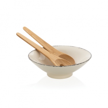 Logo trade promotional gifts image of: Ukiyo salad bowl with bamboo salad server