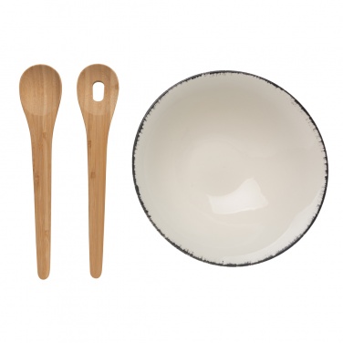 Logo trade corporate gifts image of: Ukiyo salad bowl with bamboo salad server