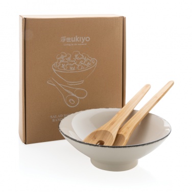 Logo trade promotional product photo of: Ukiyo salad bowl with bamboo salad server