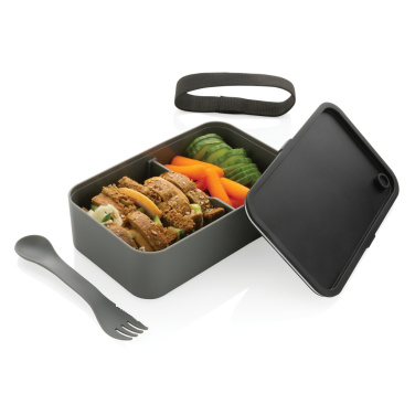 Logo trade corporate gifts image of: GRS recycled PP lunch box with spork