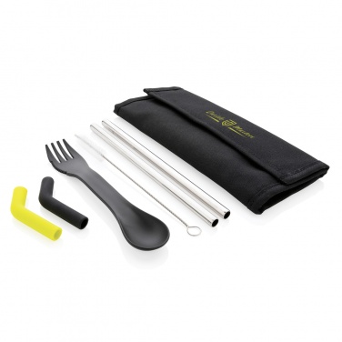 Logotrade corporate gift picture of: Tierra 2pcs straw and cutlery set in pouch