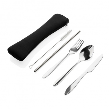 Logo trade promotional gifts image of: 4 PCS stainless steel re-usable cutlery set