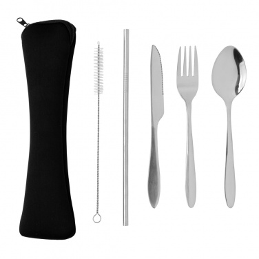 Logo trade promotional items image of: 4 PCS stainless steel re-usable cutlery set