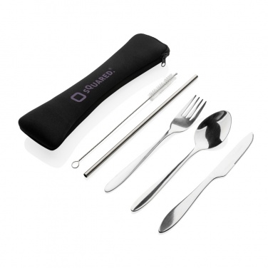 Logo trade promotional items picture of: 4 PCS stainless steel re-usable cutlery set