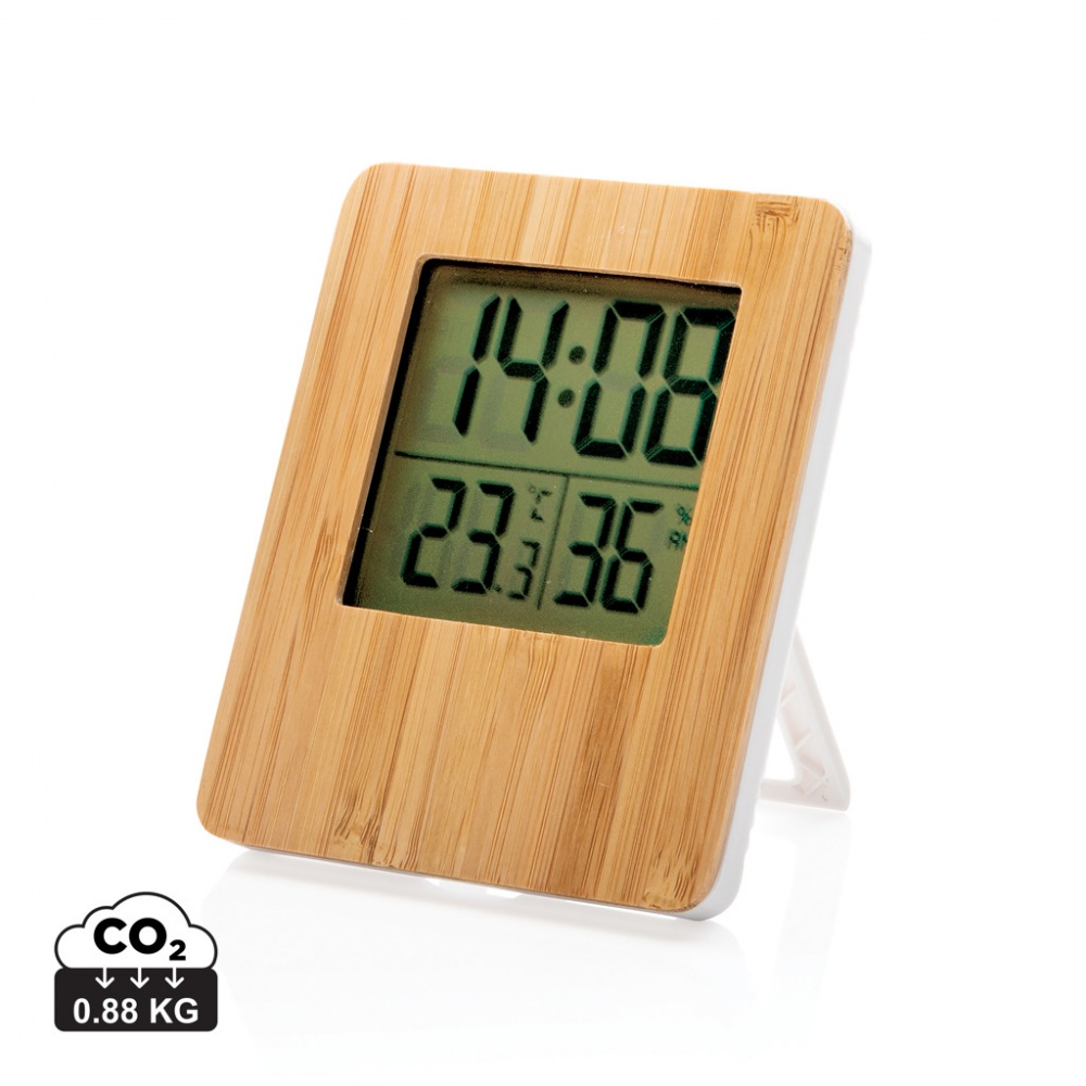 Logo trade promotional gifts picture of: Bamboo weather station