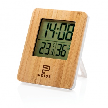 Logo trade promotional products image of: Bamboo weather station