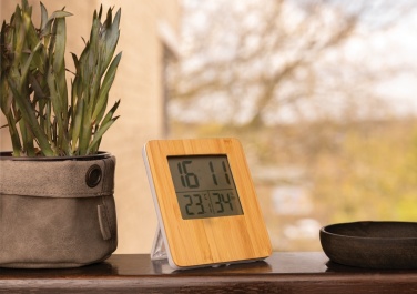 Logo trade promotional giveaways picture of: Bamboo weather station