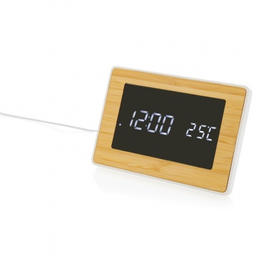 Logotrade promotional merchandise image of: Utah RCS recycled plastic and bamboo LED clock