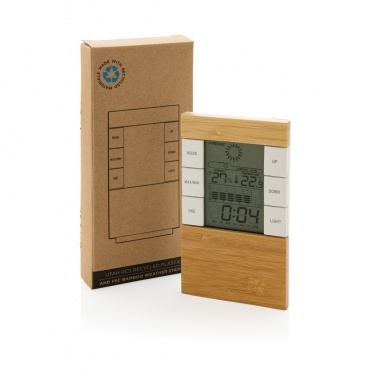 Logotrade promotional gift image of: Utah RCS rplastic and bamboo weather station