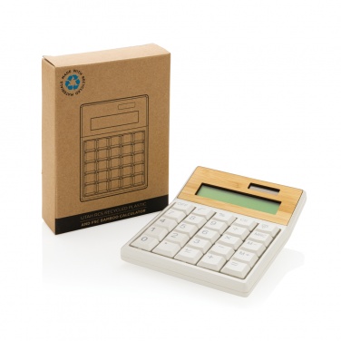 Logotrade business gift image of: Utah RCS recycled plastic and  bamboo calculator