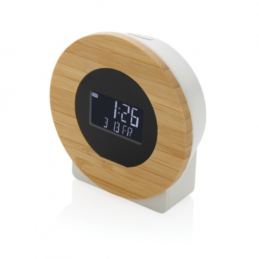 Logo trade promotional giveaways picture of: Utah RCS rplastic and bamboo LCD desk clock