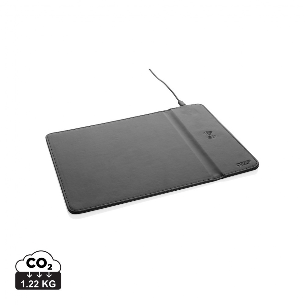 Logotrade promotional giveaway image of: Swiss Peak RCS recycled PU 10W wireless charging mousepad