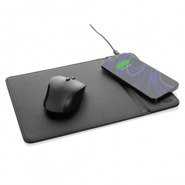 Logotrade corporate gift picture of: Swiss Peak RCS recycled PU 10W wireless charging mousepad