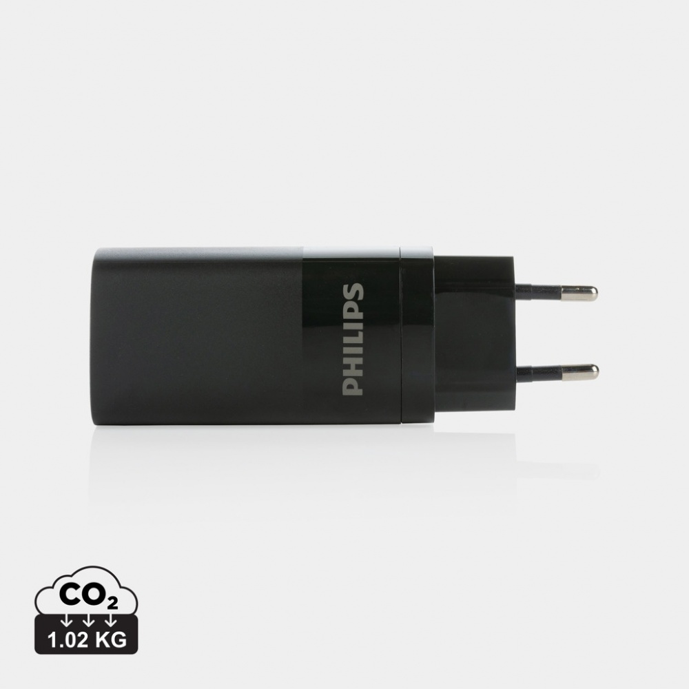 Logotrade promotional gift image of: Philips 65W ultra fast PD 3-port USB wall charger