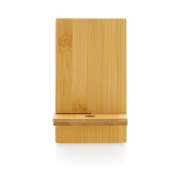 Logo trade promotional giveaways image of: Bamboo phone stand in kraft box