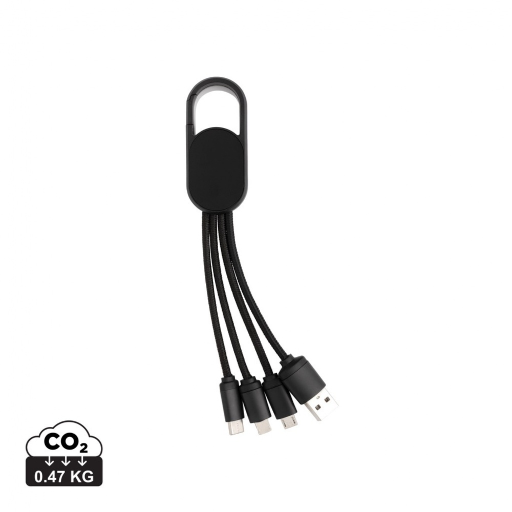 Logotrade promotional giveaway image of: 4-in-1 cable with carabiner clip