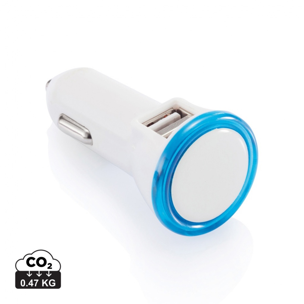 Logo trade corporate gifts image of: Powerful dual port car charger