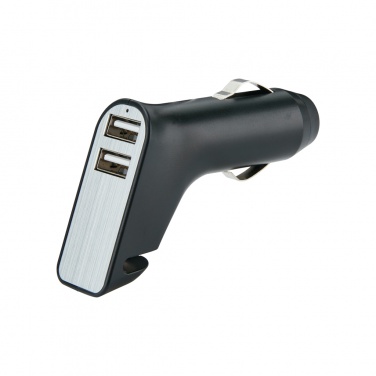 Logotrade promotional gift picture of: Dual port car charger with belt cutter and hammer